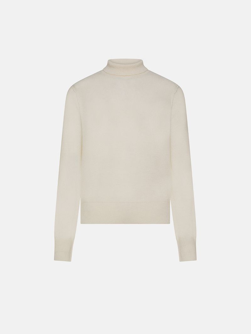 Off white merino wool-blend Alba roll-neck jumper