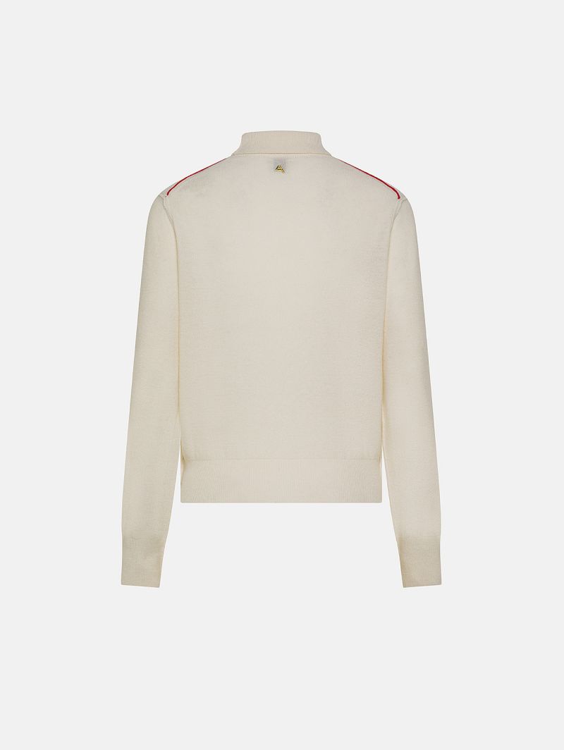 Off white merino wool-blend Alba roll-neck jumper
