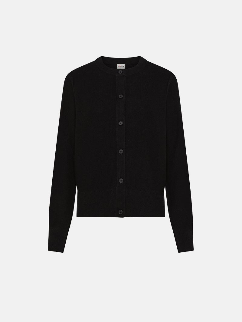 Black merino wool-blend Aria cardigan