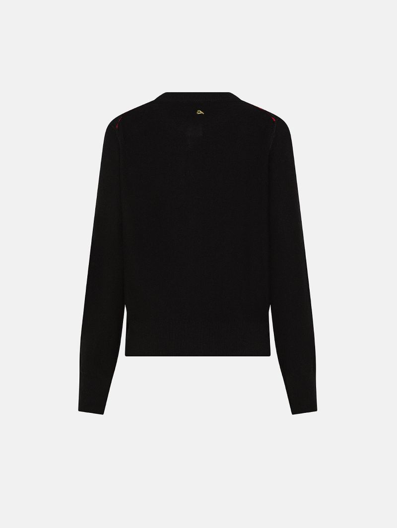 Black merino wool-blend Aria cardigan