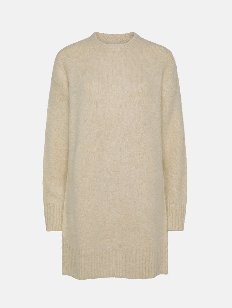 Off white alpaca-blend Amazing Cara long dress