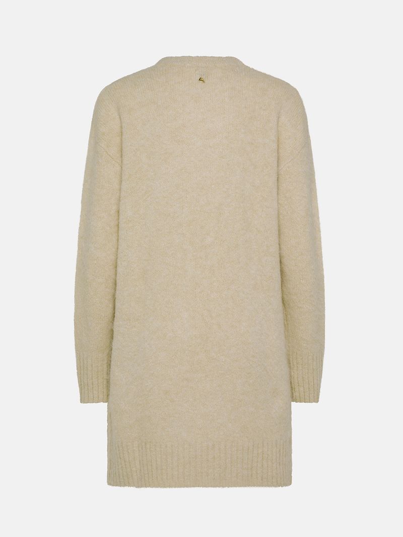 Off white alpaca-blend Amazing Cara long dress