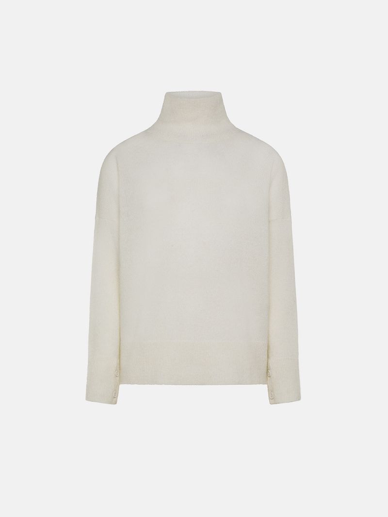 Off white alpaca-blend Lole roll-neck jumper