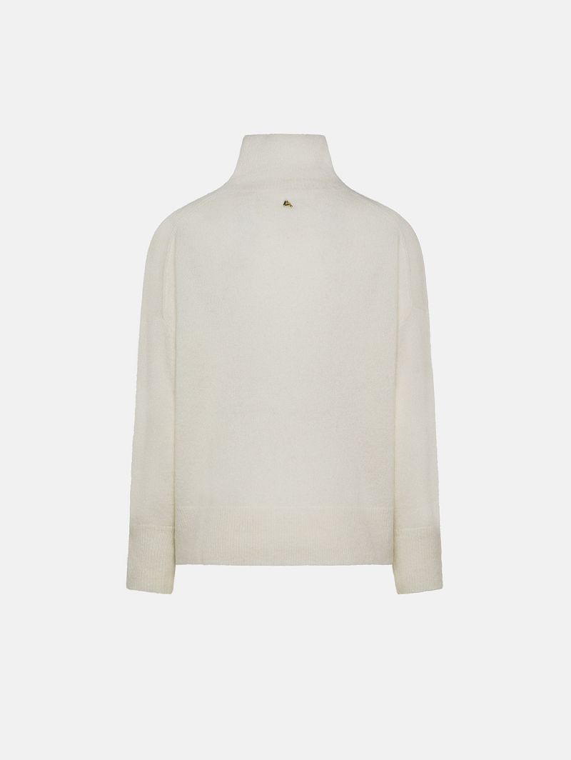 Off white alpaca-blend Lole roll-neck jumper