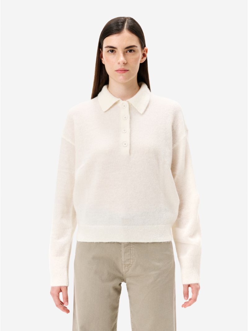 Off white alpaca-blend Maia polo shirt