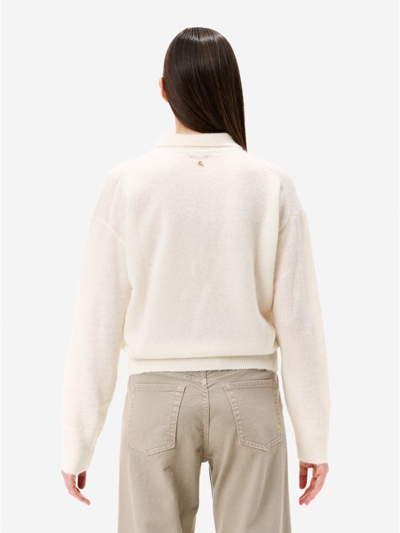 Off white alpaca-blend Maia polo shirt