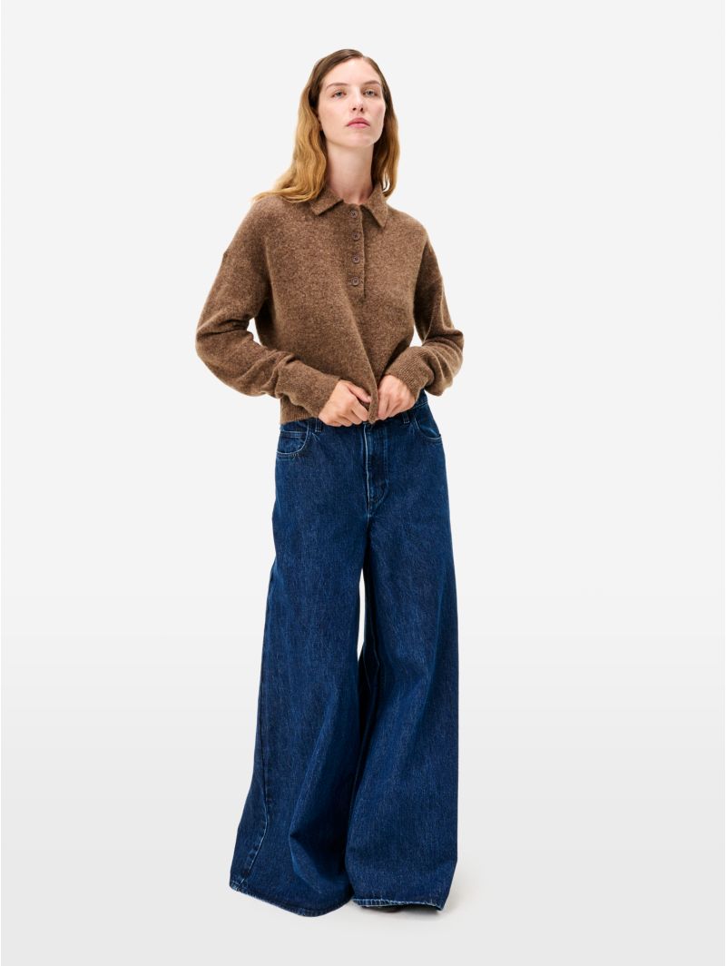 Fox brown alpaca-blend Maia polo shirt