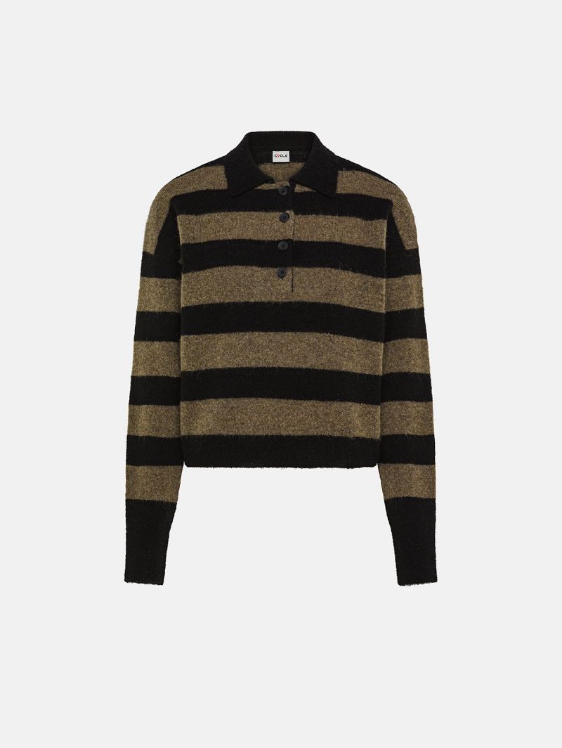 Vera polo stripes l/s alpaca