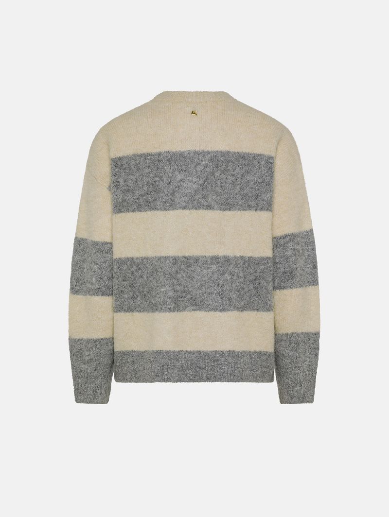 Light grey/off white alpaca-blend Cora jumper