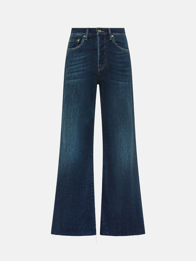 Luna mid rise flared dark vintage destroyed edge