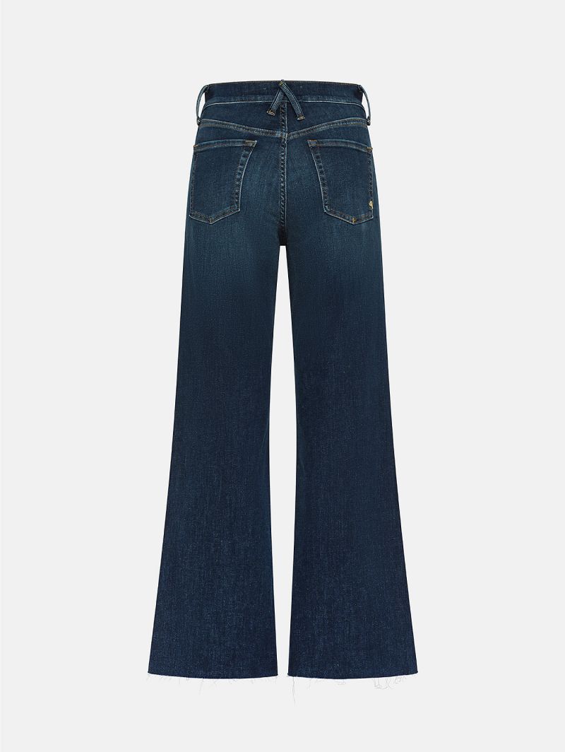 Luna mid rise flared dark vintage destroyed edge