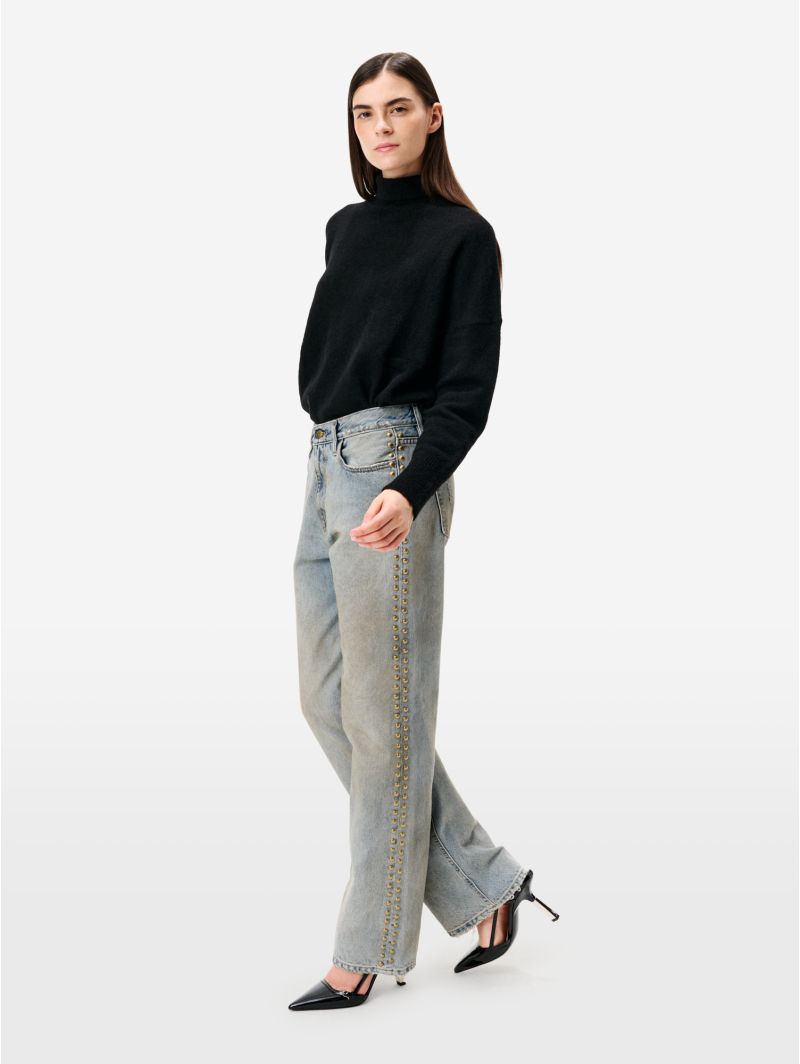 Jeans Mila straight fit anni '90 con borchie blue