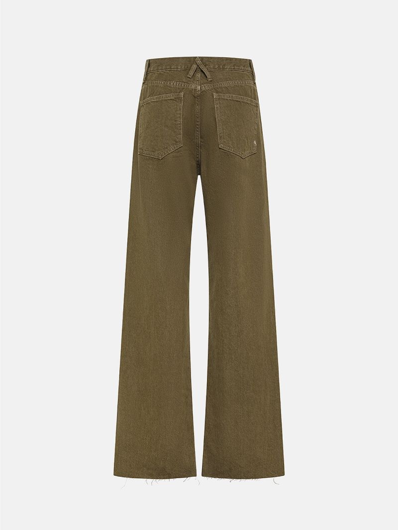 Zoe high rise straight leg stone wash destroyed edge