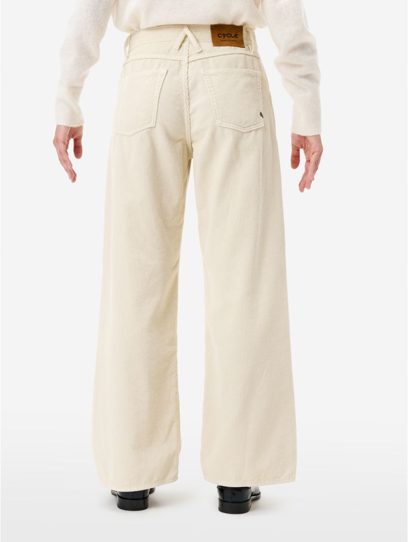 Stone grey wide-fit Aida Low corduroy trousers