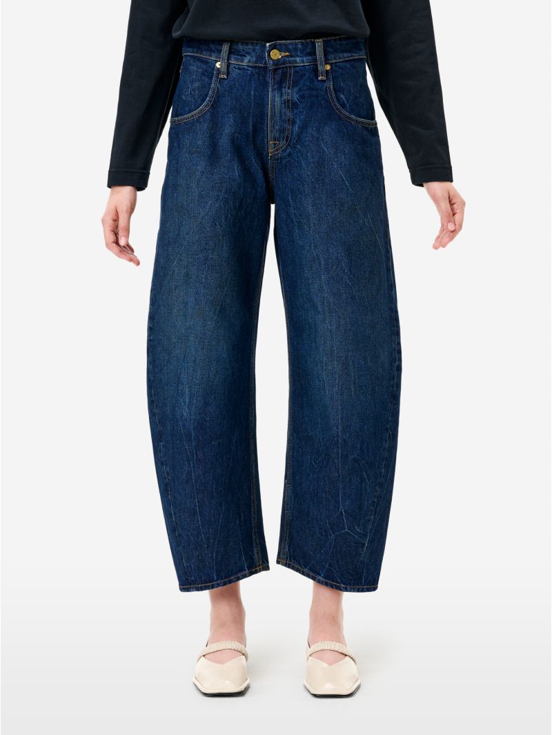 Jeans Aida Crop wide fit effetto vintage blue profondo