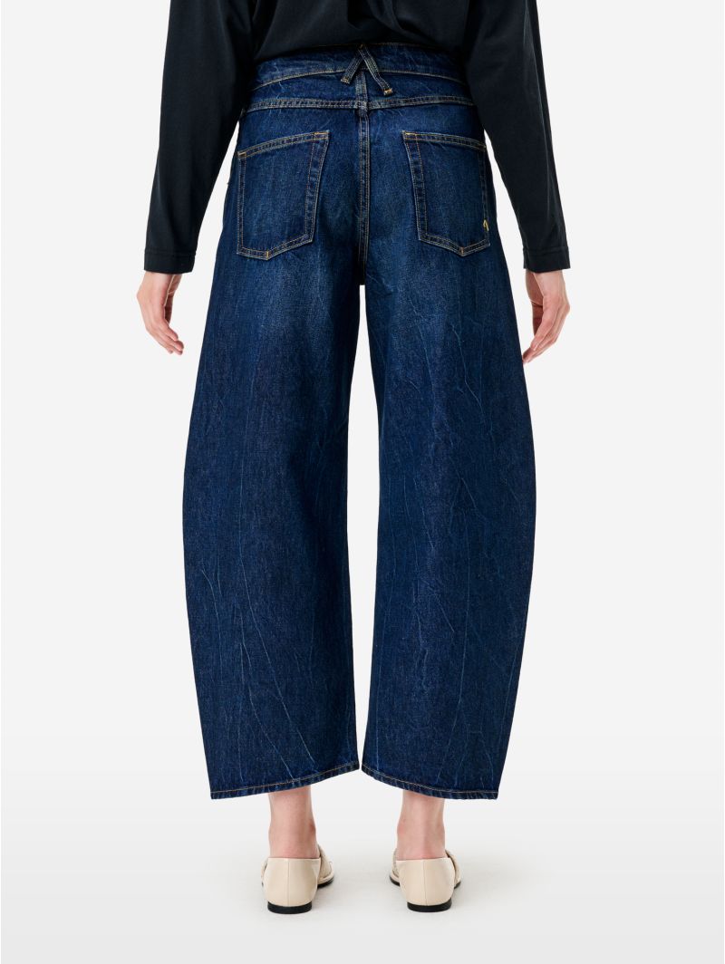 Jeans Aida Crop wide fit effetto vintage blue profondo