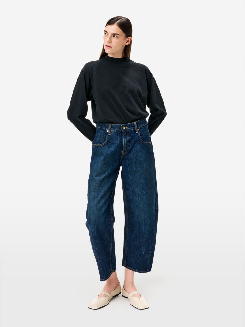 Jeans Aida Crop wide fit effetto vintage blue profondo