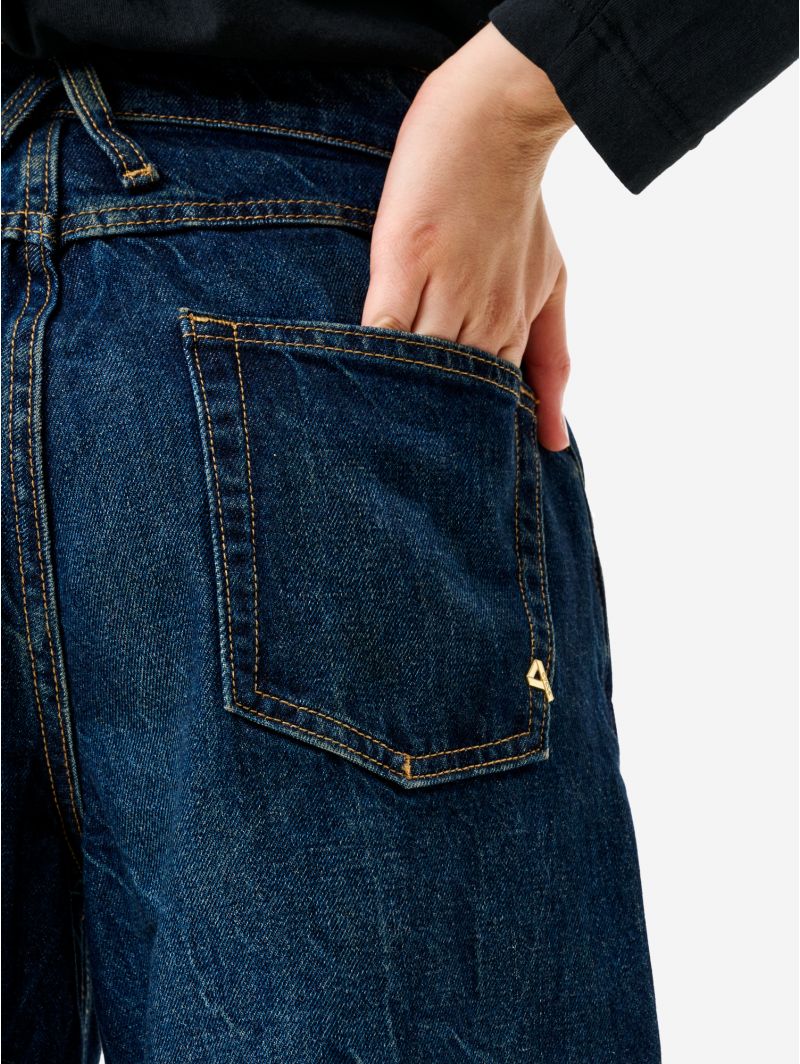 Jeans Aida Crop wide fit effetto vintage blue profondo
