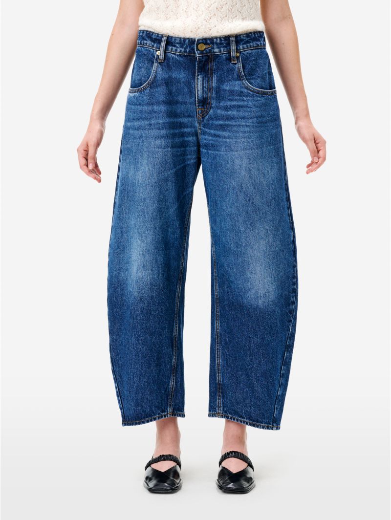 Jeans Aida Crop wide fit effetto vintage navy blue