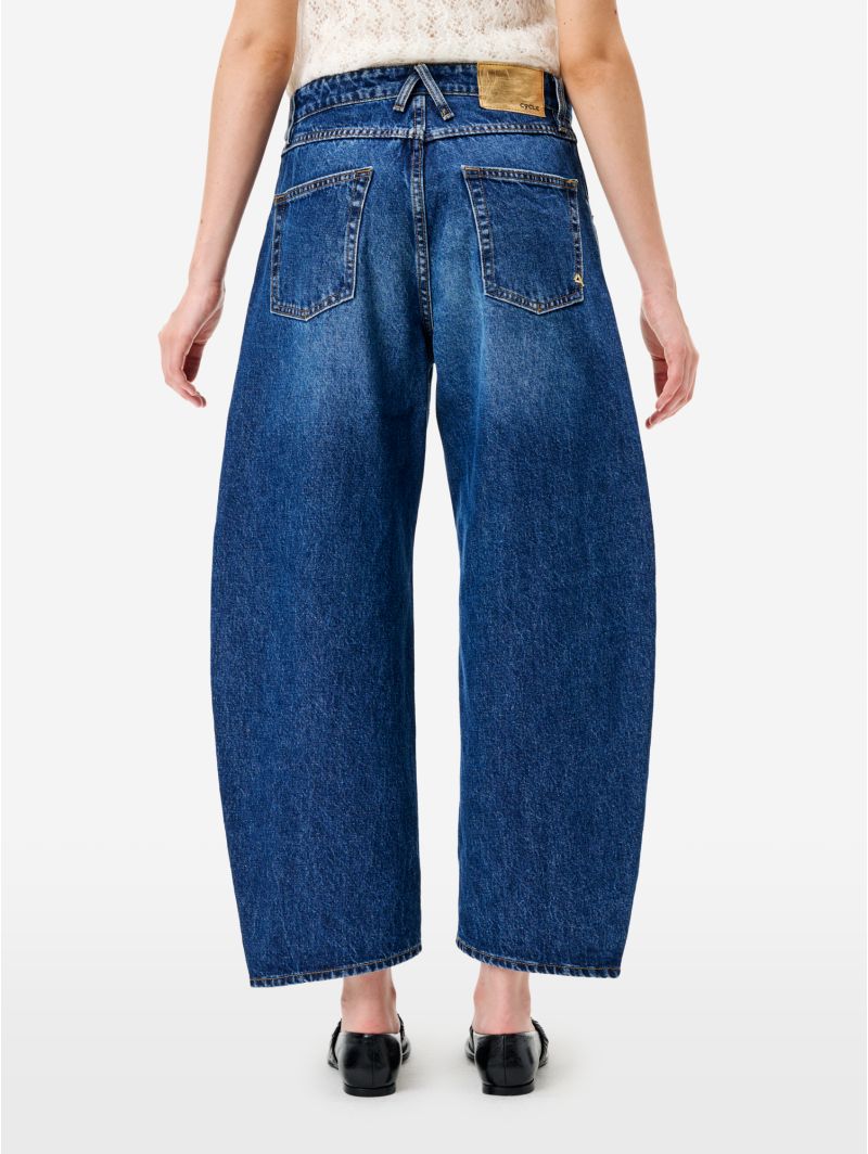 Jeans Aida Crop wide fit effetto vintage navy blue