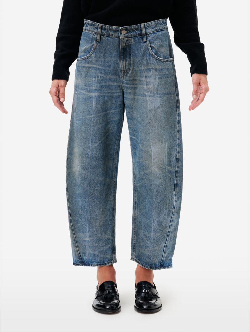 Aida crop super fitted low waist cropped curve leg mid blue antique wash with mineral dirty