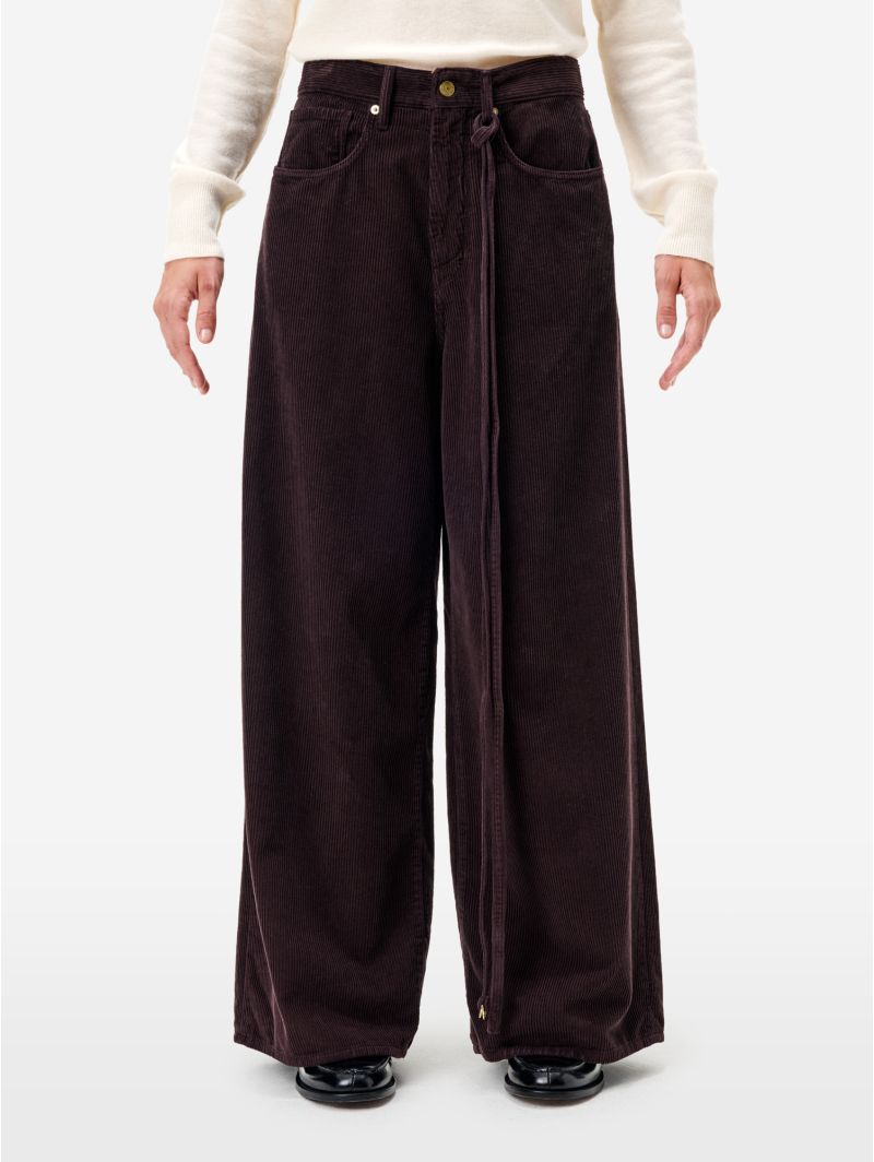 Pantalone Big Low loose fit in velluto bordeaux