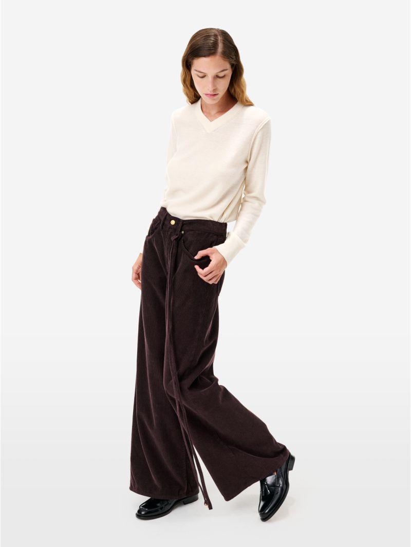 Pantalone Big Low loose fit in velluto bordeaux