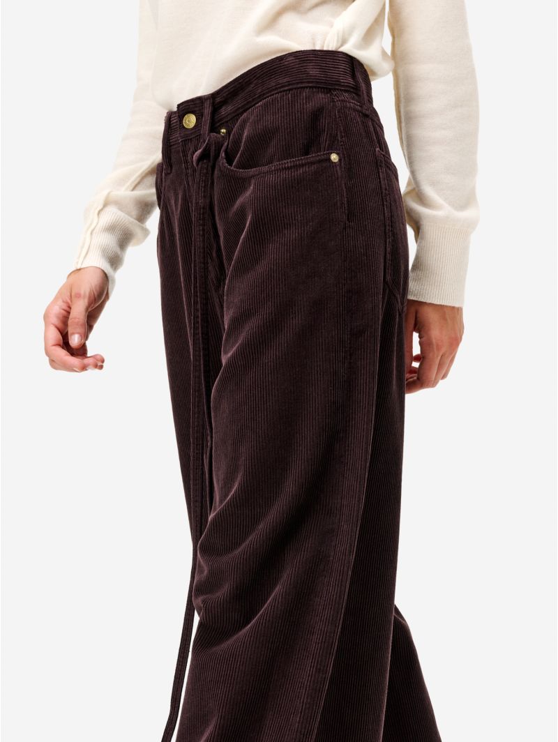 Pantalone Big Low loose fit in velluto bordeaux
