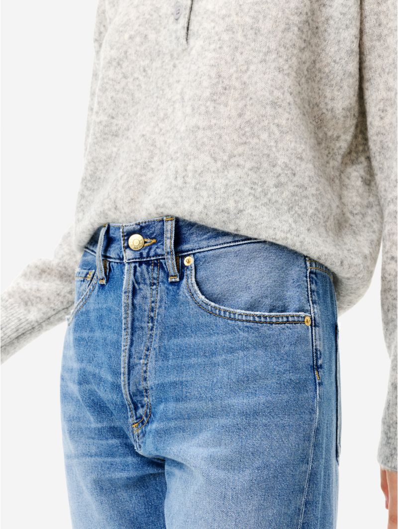 Bella mid rise mom fit cropped leg mid tone natural vintage