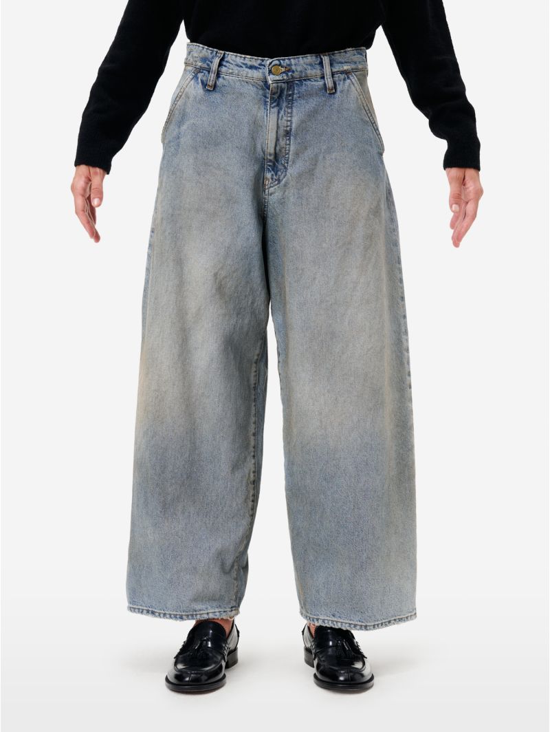 Dora high rise barrel leg dirty bleach