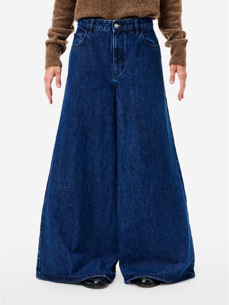Navy blue wide-fit Anna jeans