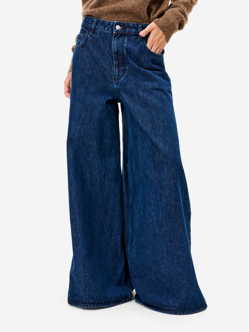 Navy blue wide-fit Anna jeans