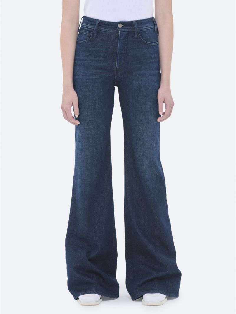 FLAIRE HIGH RISE FLARED DARK RINSE BRUSHED