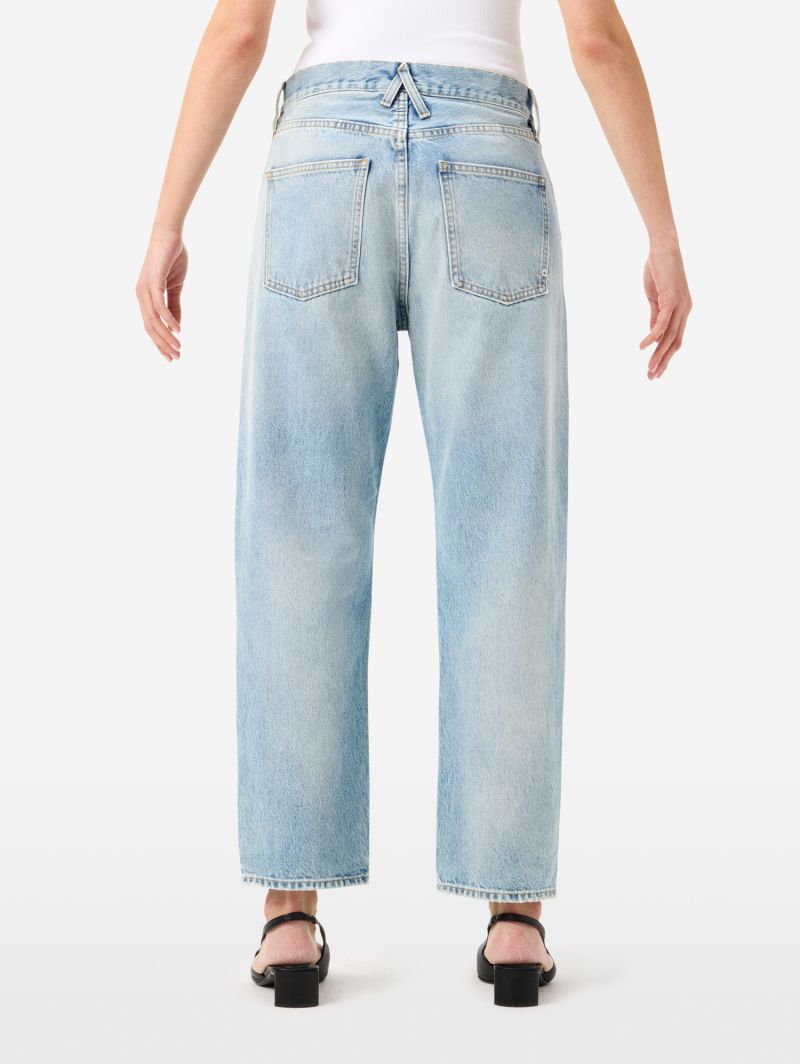 Bella mid rise mom fit cropped leg light bleach broken edge