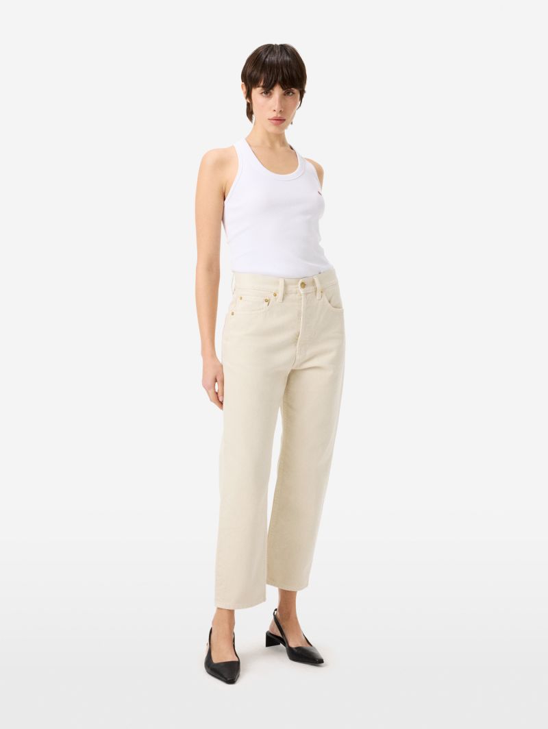Bella mid rise mom fit cropped leg direct dyed
