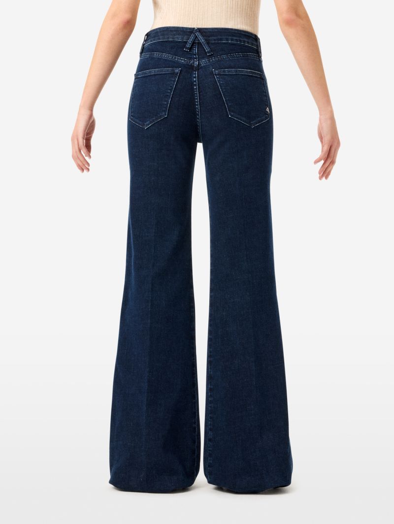 Flaire high rise flared eco enzyme stone wash